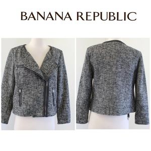 Banana Republic Tweeted Black & White Jacket, 6P